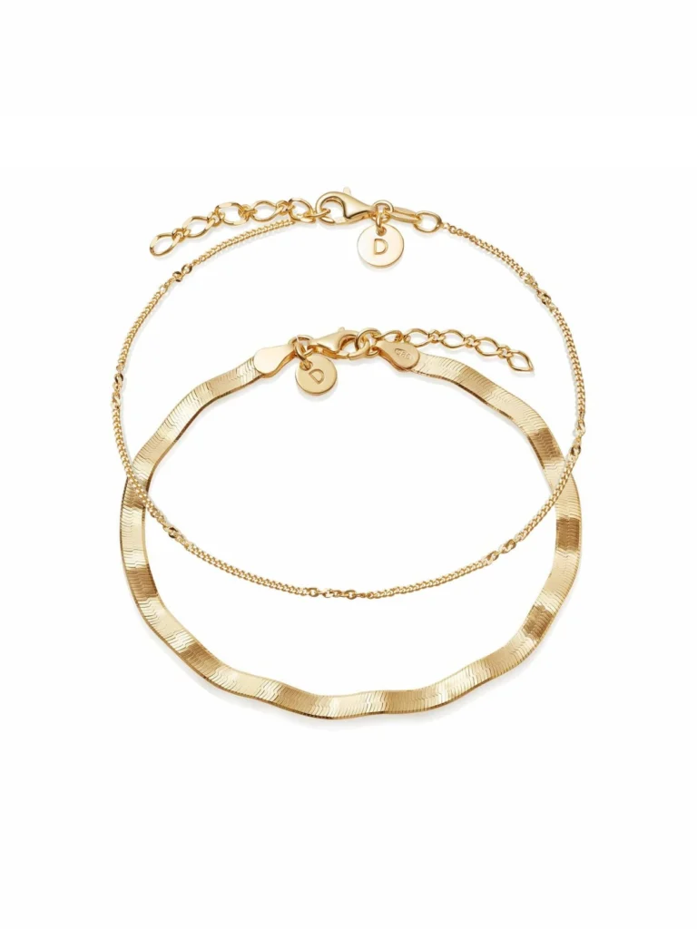 Daisy London Estée Lalonde Forever Wavy Bracelet Set 18ct Gold Plate
