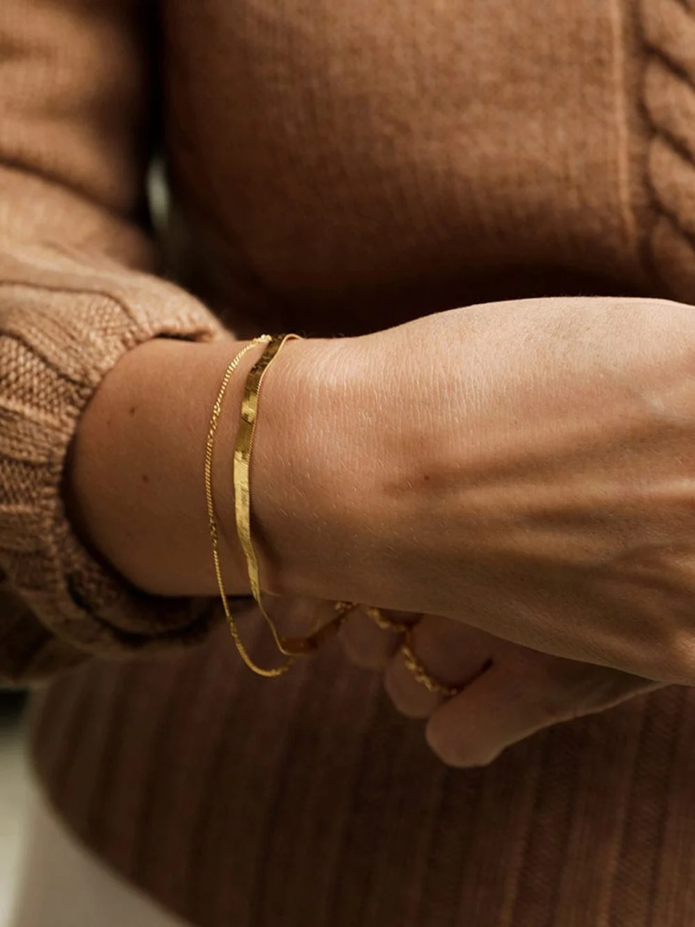 Daisy London Estée Lalonde Forever Wavy Bracelet Set 18ct Gold Plate, view 2