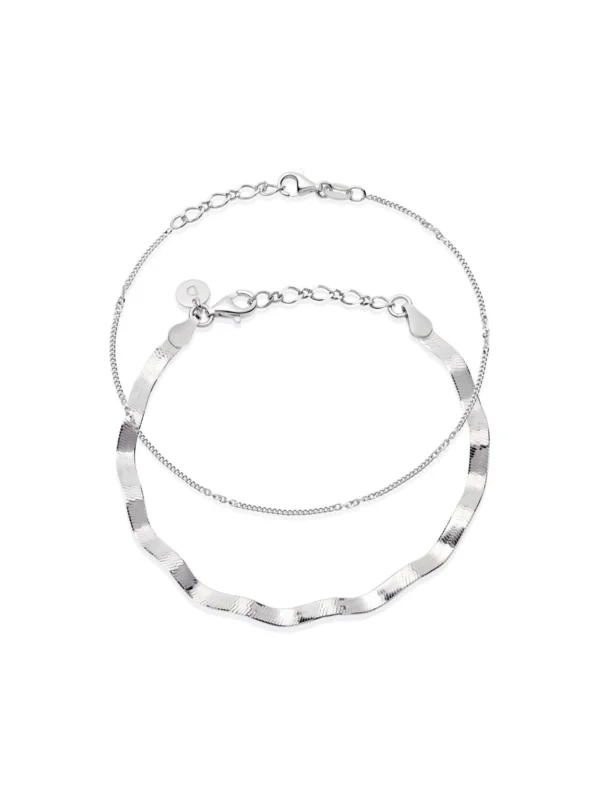 Daisy London Estée Lalonde Forever Wavy Bracelet Set Sterling Silver