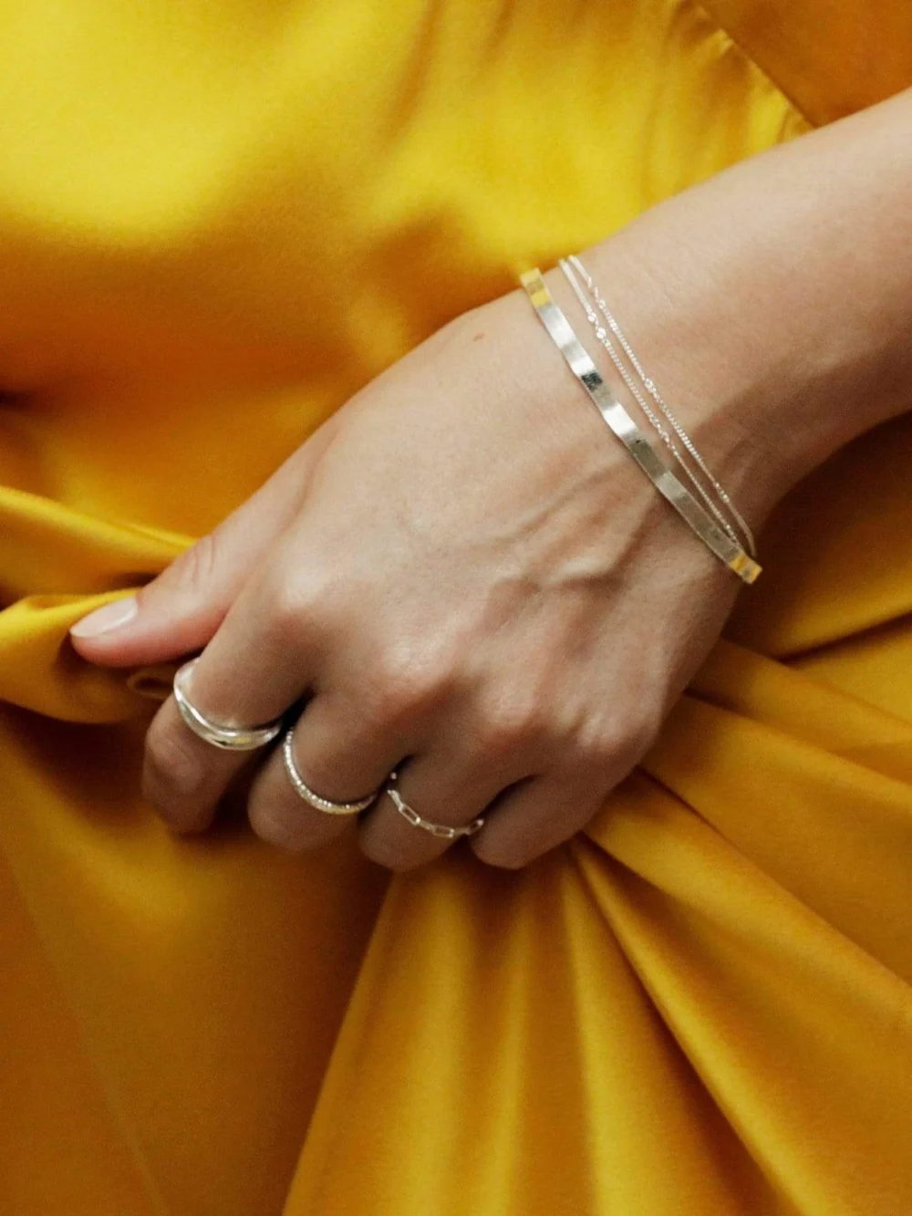 Daisy London Estée Lalonde Forever Wavy Bracelet Set Sterling Silver, view 2