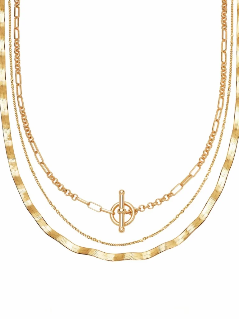 Daisy London Estée Lalonde Forever Wavy Necklace Layering Set 18ct Gold Plate