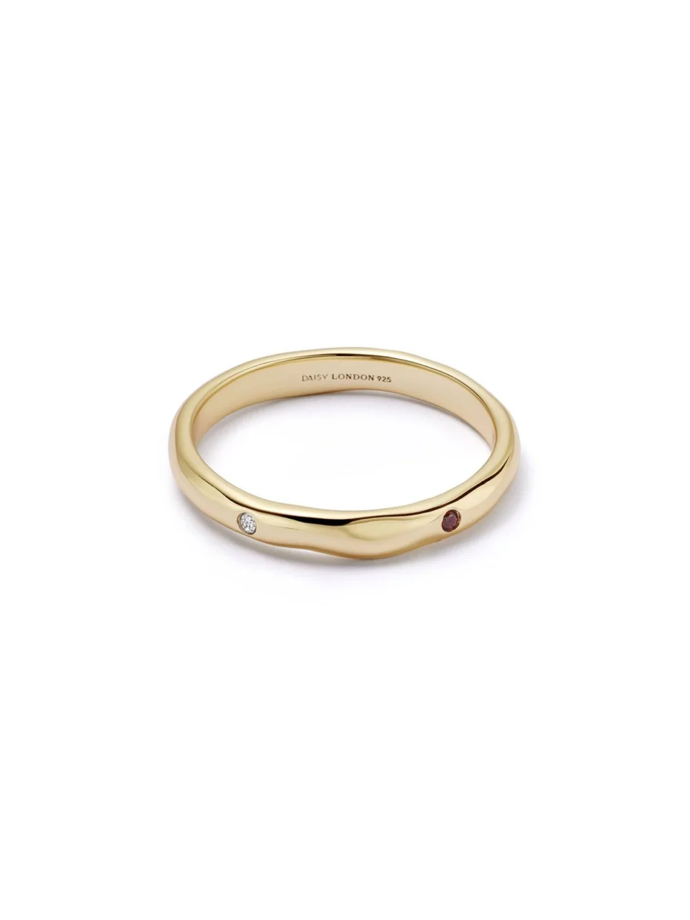 Daisy London Estée Lalonde Garnet & Sapphire Band Ring 18ct Gold Plate