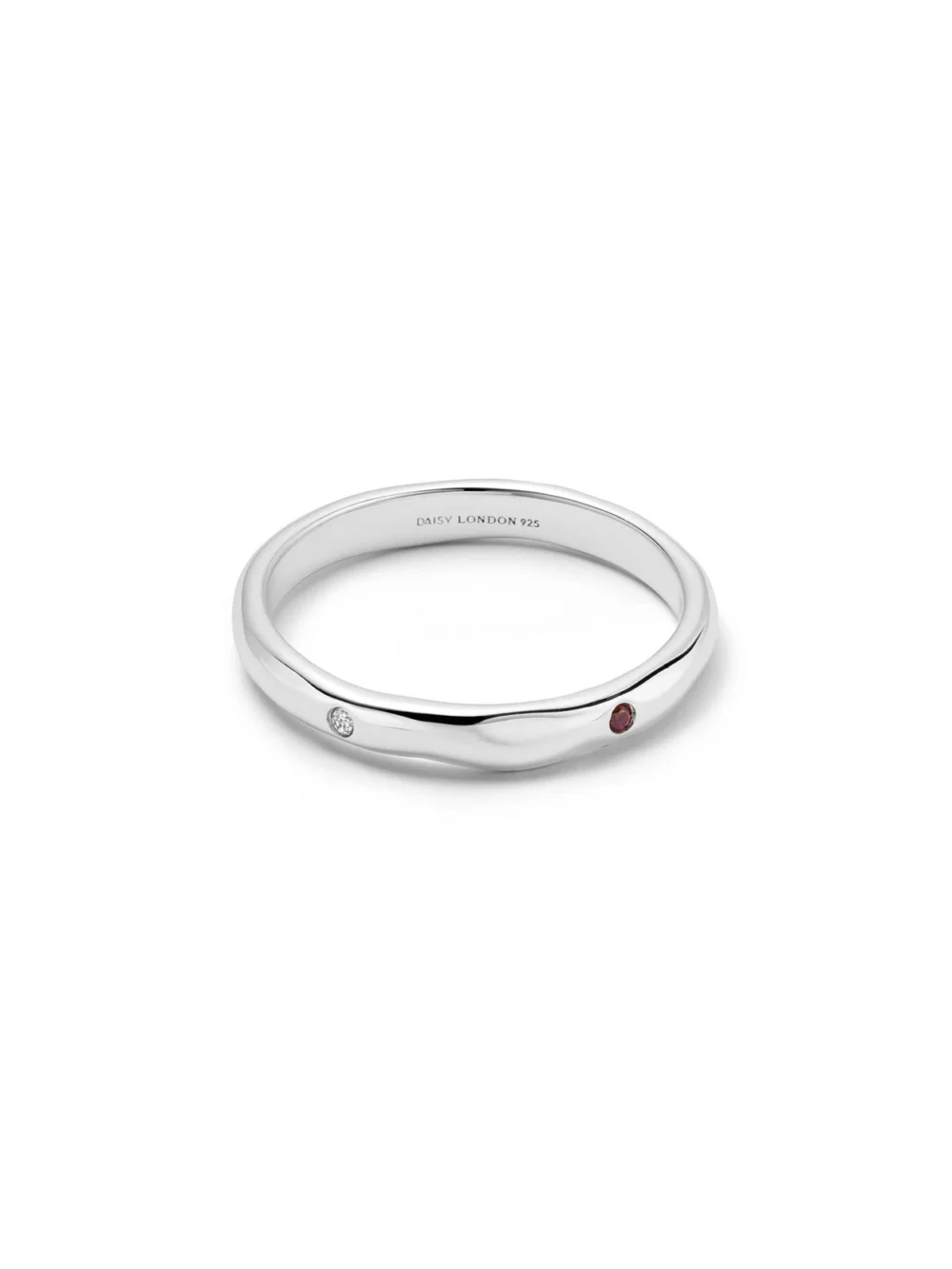Daisy London Estée Lalonde Garnet & Sapphire Band Ring Sterling Silver