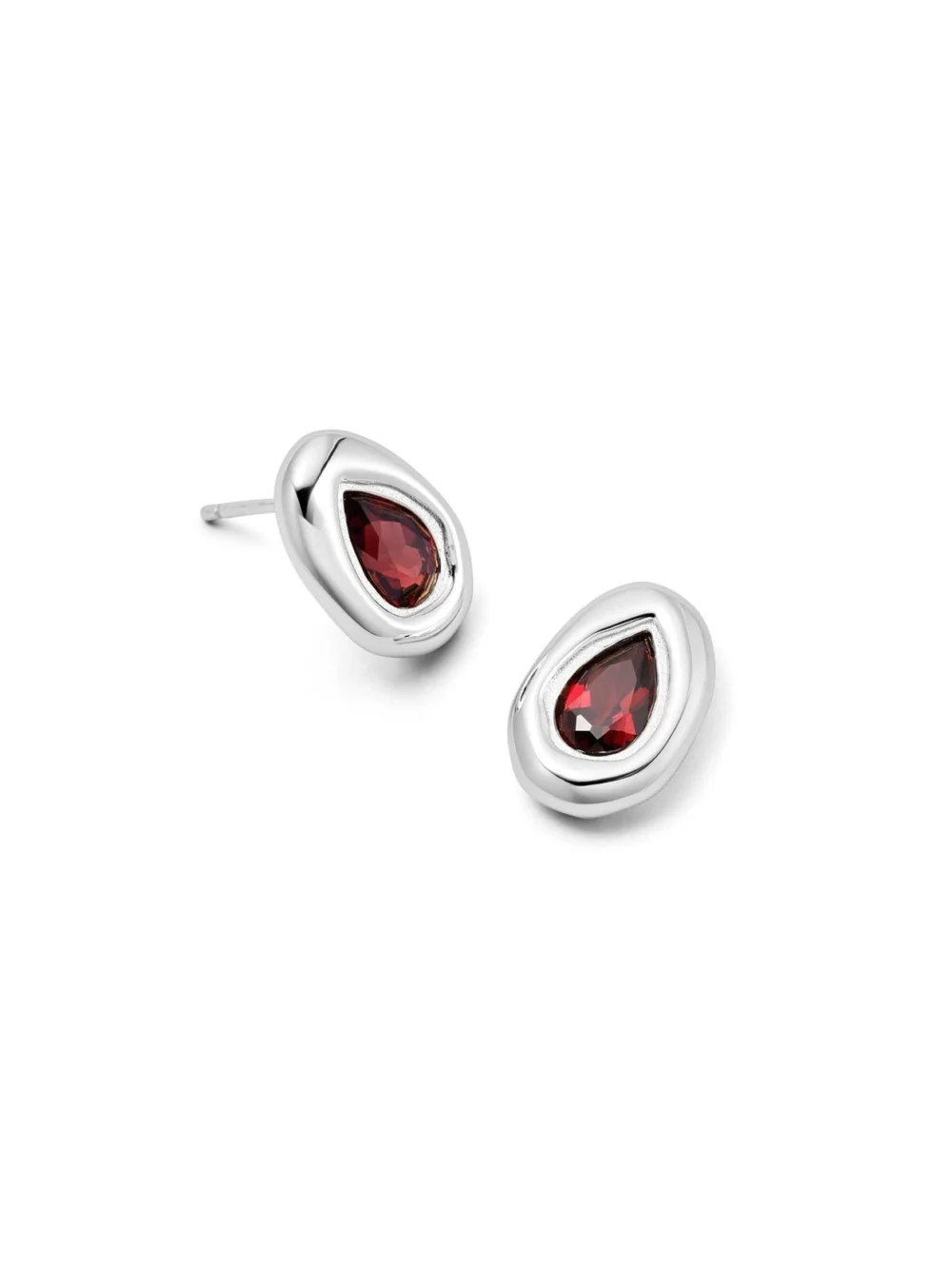 Daisy London Estée Lalonde Garnet Teardrop Studs Sterling Silver