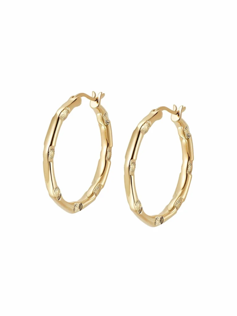 Daisy London Estée Lalonde Goddess Glow Hoop Earrings 18ct Gold Plate