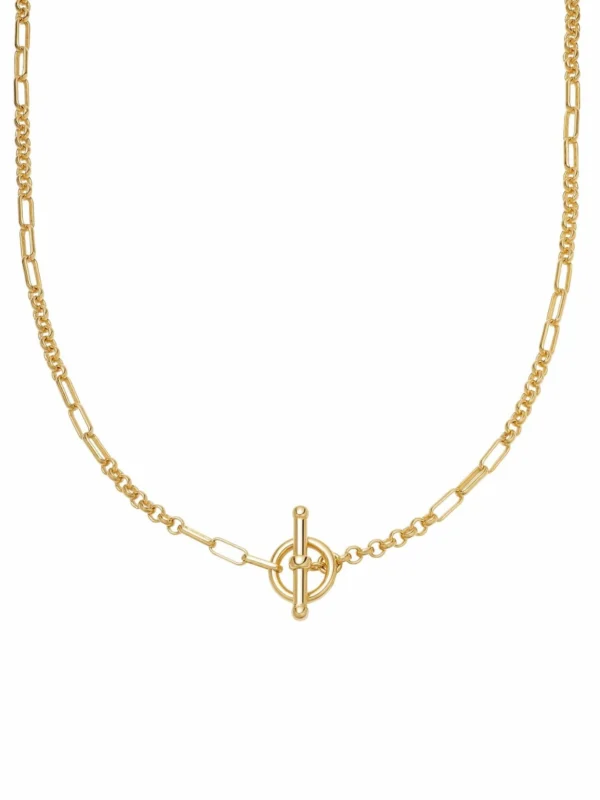 Daisy London Estée Lalonde Interlock Chain Necklace 18ct Gold Plate