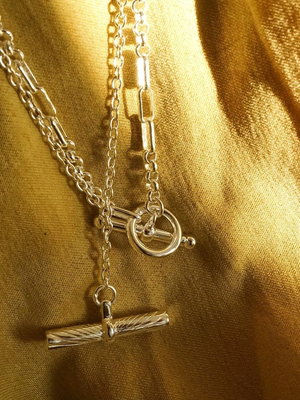 Daisy London Estée Lalonde Interlock Chain Necklace Sterling Silver, view 3