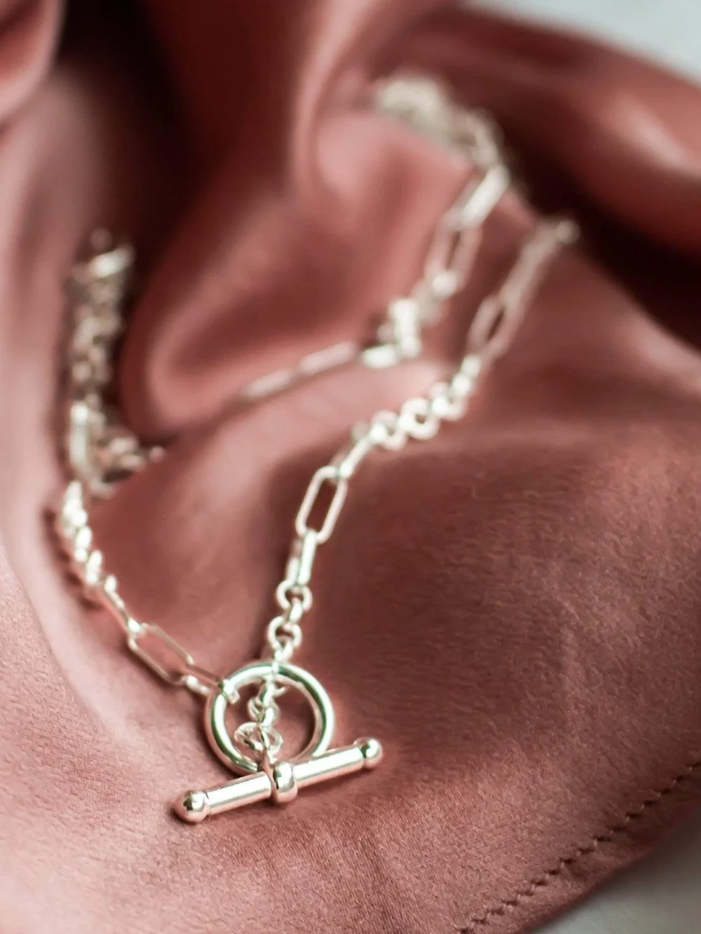Daisy London Estée Lalonde Interlock Chain Necklace Sterling Silver, view 5