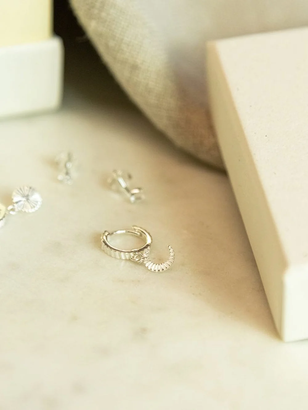 Daisy London Estée Lalonde Luna Earring Stack Sterling Silver, view 2