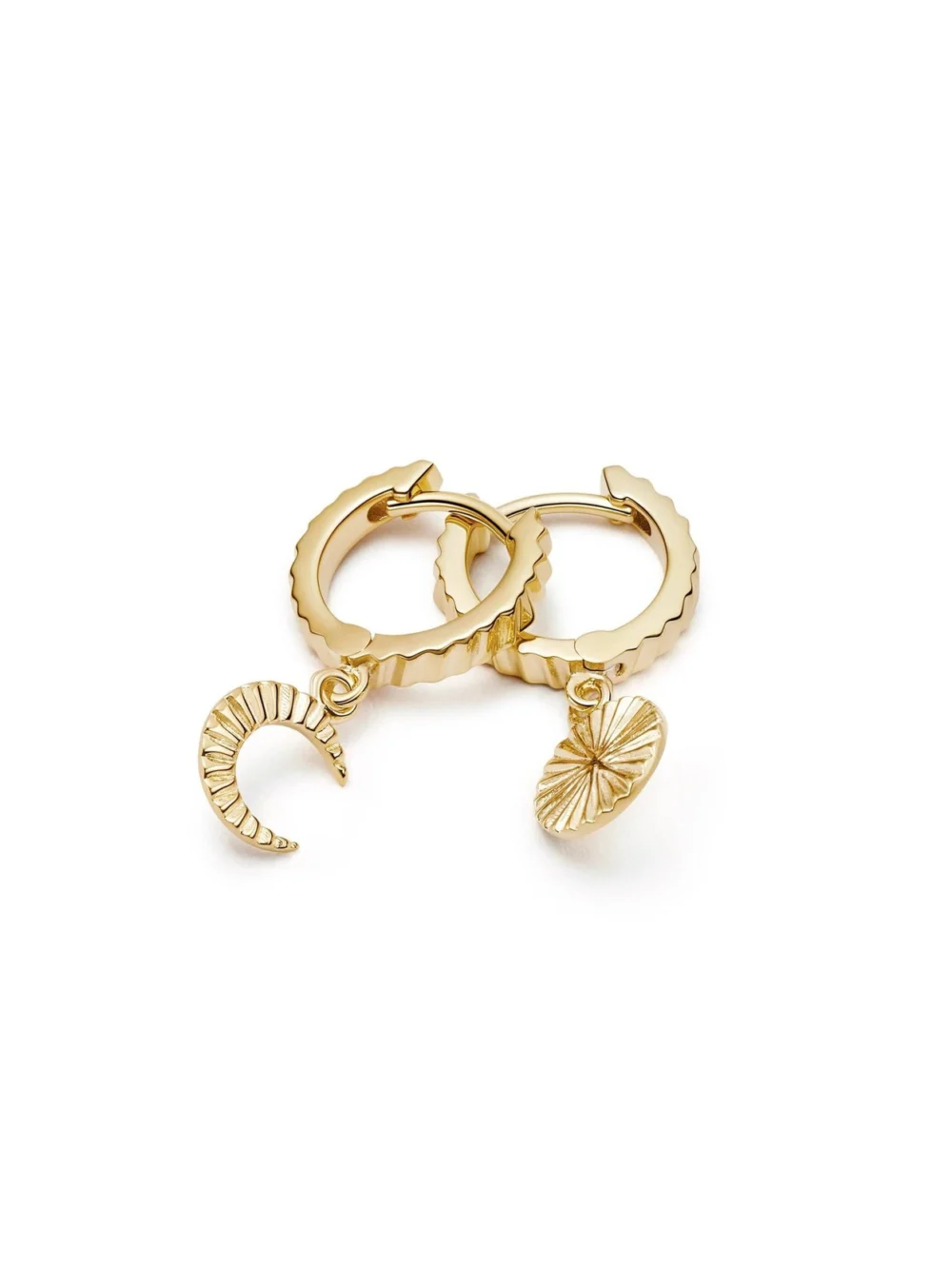 Daisy London Estée Lalonde Luna Huggie Charm Earrings 18ct Gold Plate