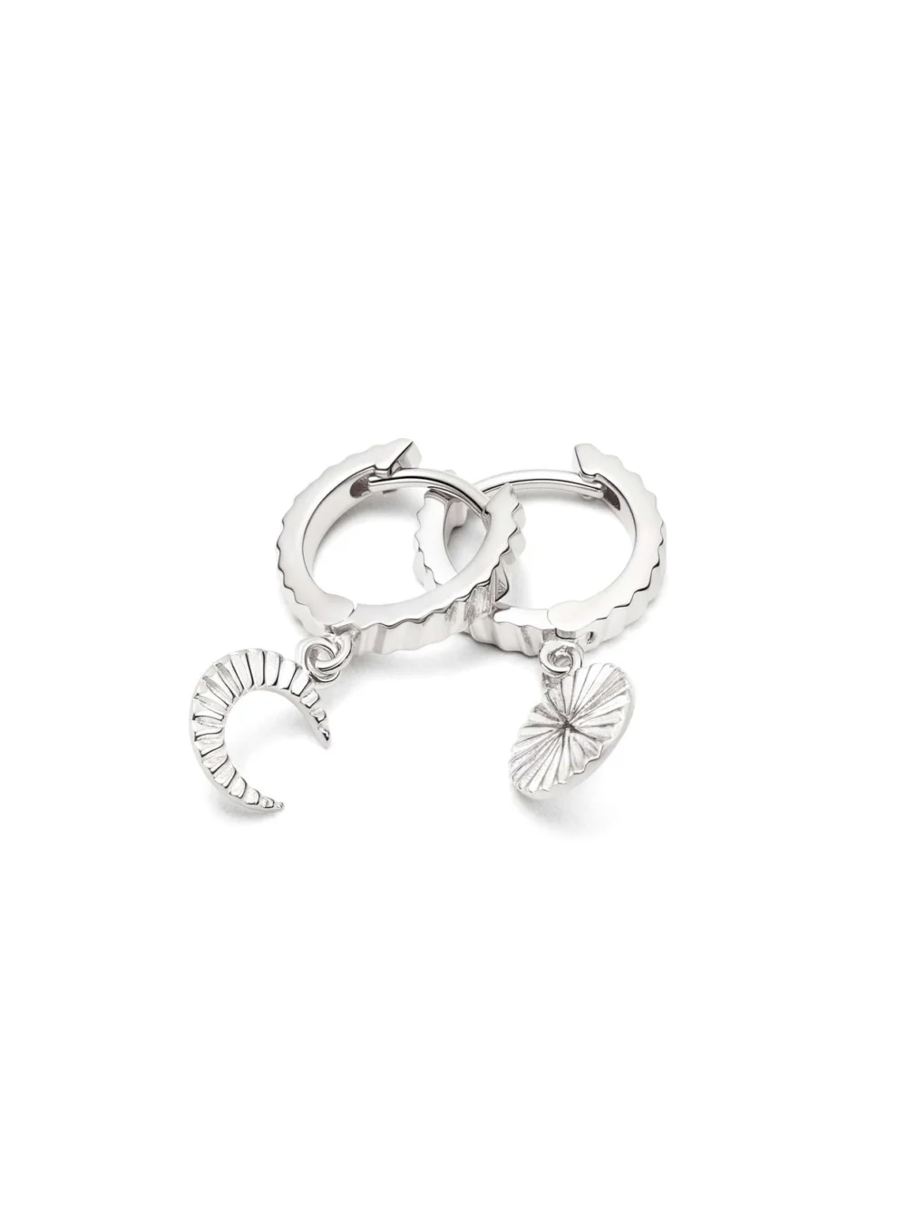Daisy London Estée Lalonde Luna Huggie Charm Earrings Sterling Silver
