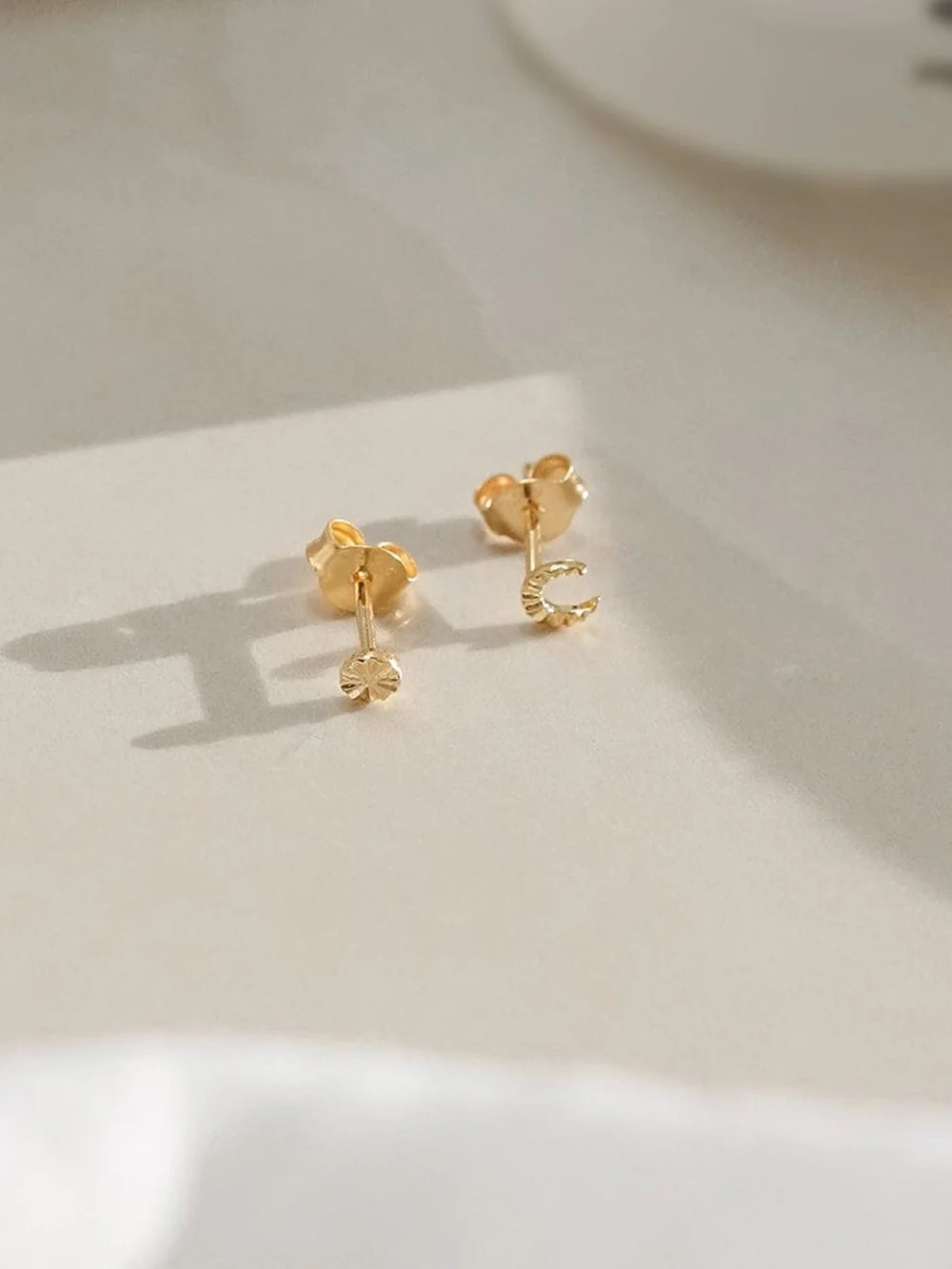 Daisy London Estée Lalonde Luna Stud Earrings 18ct Gold Plate, view 3