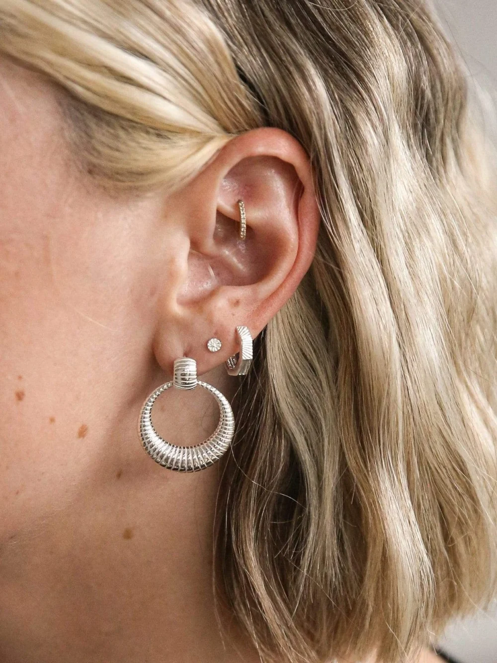 Daisy London Estée Lalonde Luna Stud Earrings Sterling Silver, view 2