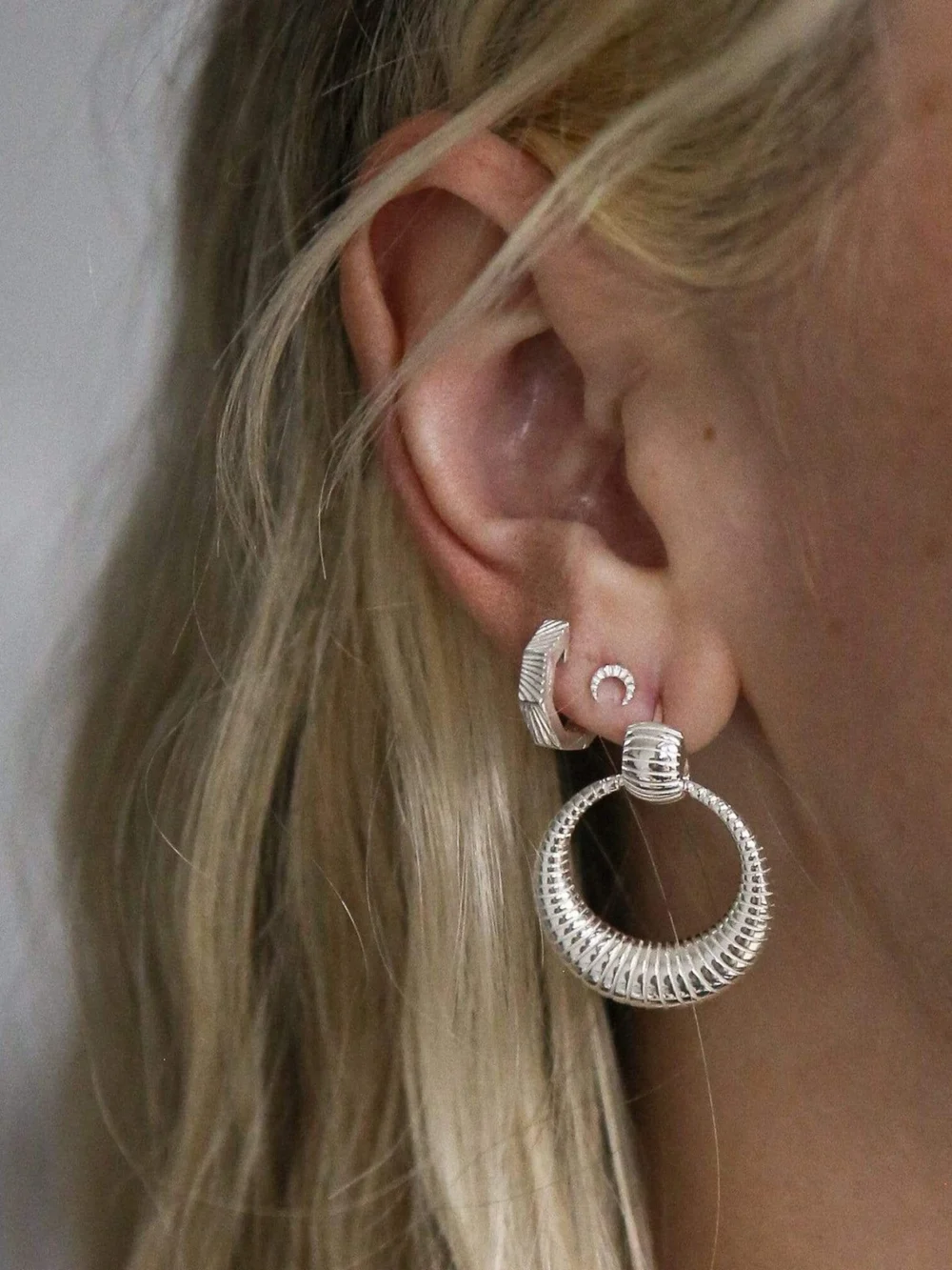 Daisy London Estée Lalonde Luna Stud Earrings Sterling Silver, view 3
