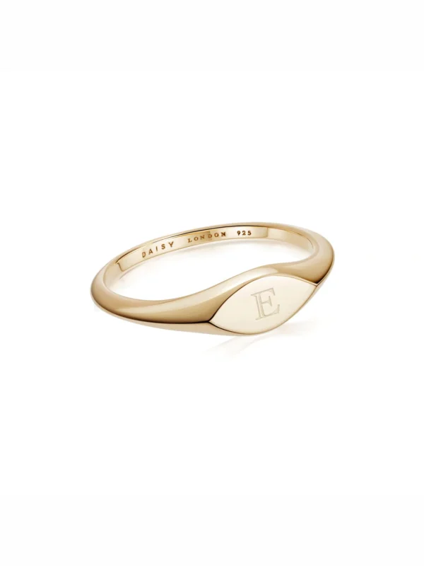 Daisy London Estée Lalonde Mini Signet Ring 18ct Gold Plate