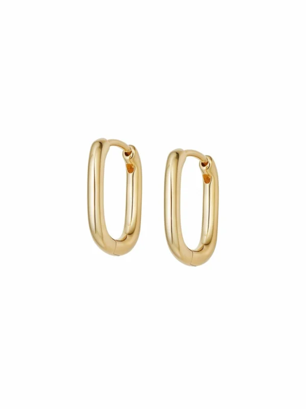 Daisy London Estée Lalonde Mini Square Hoop Earrings 18ct Gold Plate