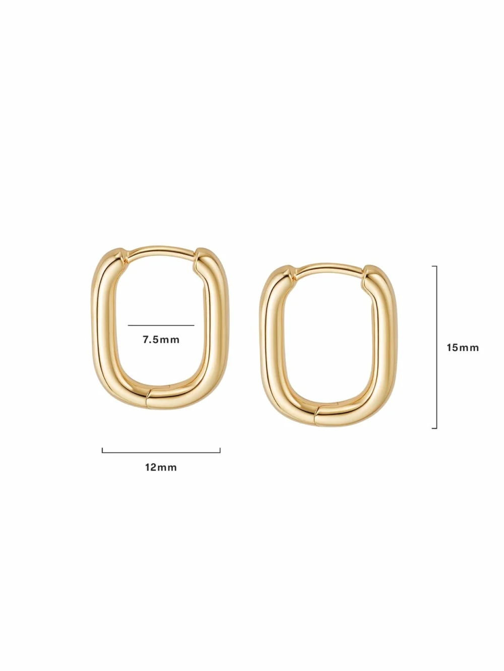 Daisy London Estée Lalonde Mini Square Hoop Earrings 18ct Gold Plate, view 5