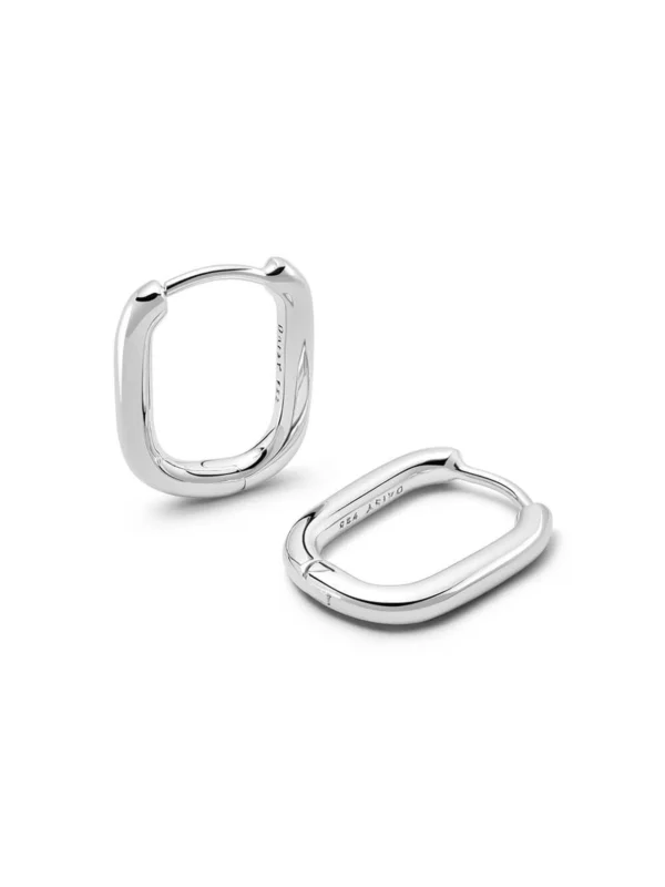 Daisy London Estée Lalonde Mini Square Hoop Earrings Sterling Silver