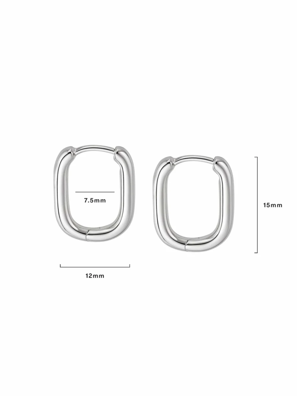Daisy London Estée Lalonde Mini Square Hoop Earrings Sterling Silver, view 5