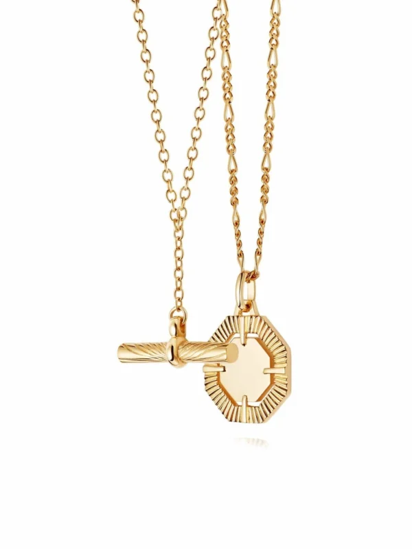 Daisy London Estée Lalonde Modern Heirloom Necklace Layering Set 18ct Gold Plate