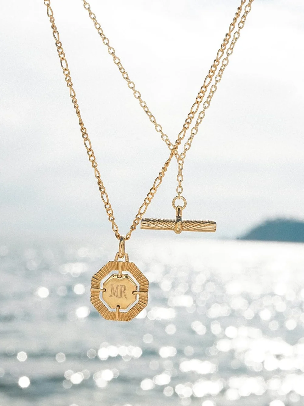 Daisy London Estée Lalonde Modern Heirloom Necklace Layering Set 18ct Gold Plate, view 3