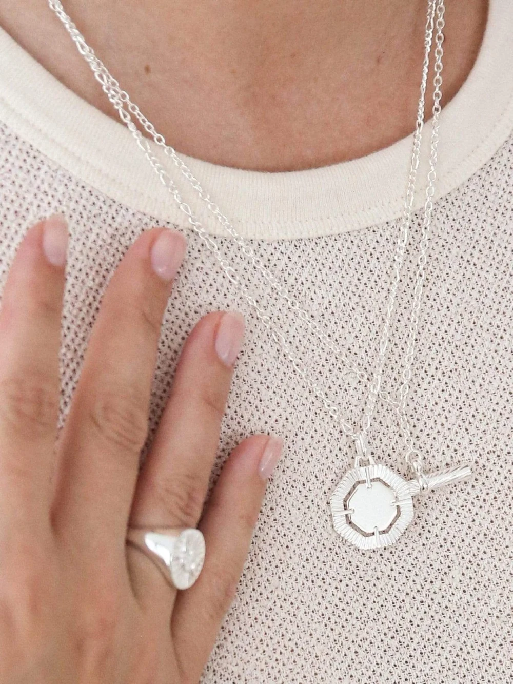 Daisy London Estée Lalonde Modern Heirloom Necklace Layering Set Sterling Silver, view 2