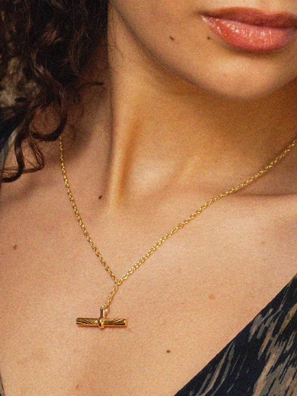 Daisy London Estée Lalonde Must-Have T Bar Layering Set 18ct Gold Plate, view 3