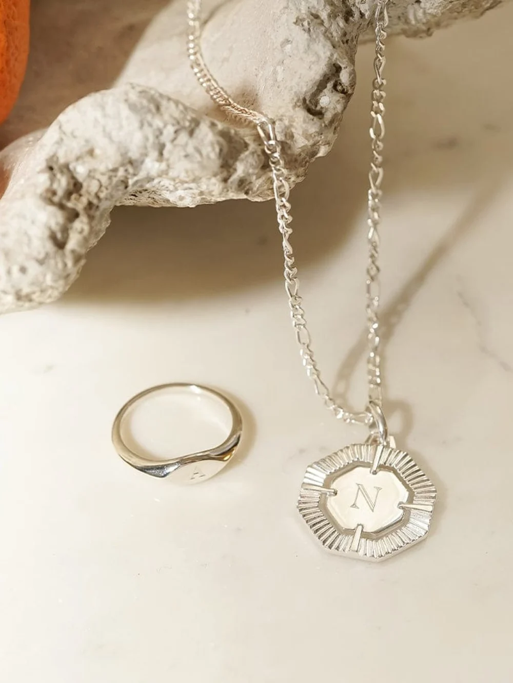 Daisy London Estée Lalonde Octagonal Necklace Sterling Silver, view 3