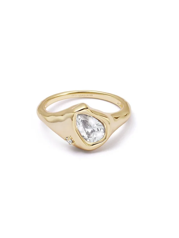Daisy London Estée Lalonde Organic Sapphire Ring 18ct Gold Plate