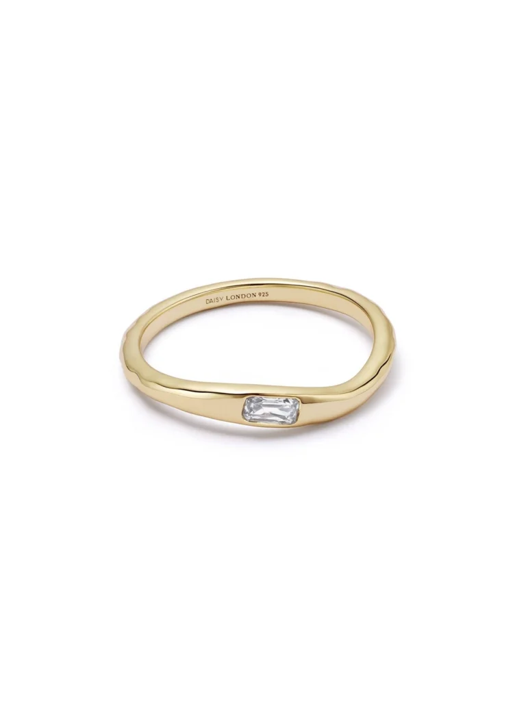 Daisy London Estée Lalonde Organic Sapphire Stacking Ring 18ct Gold Plate