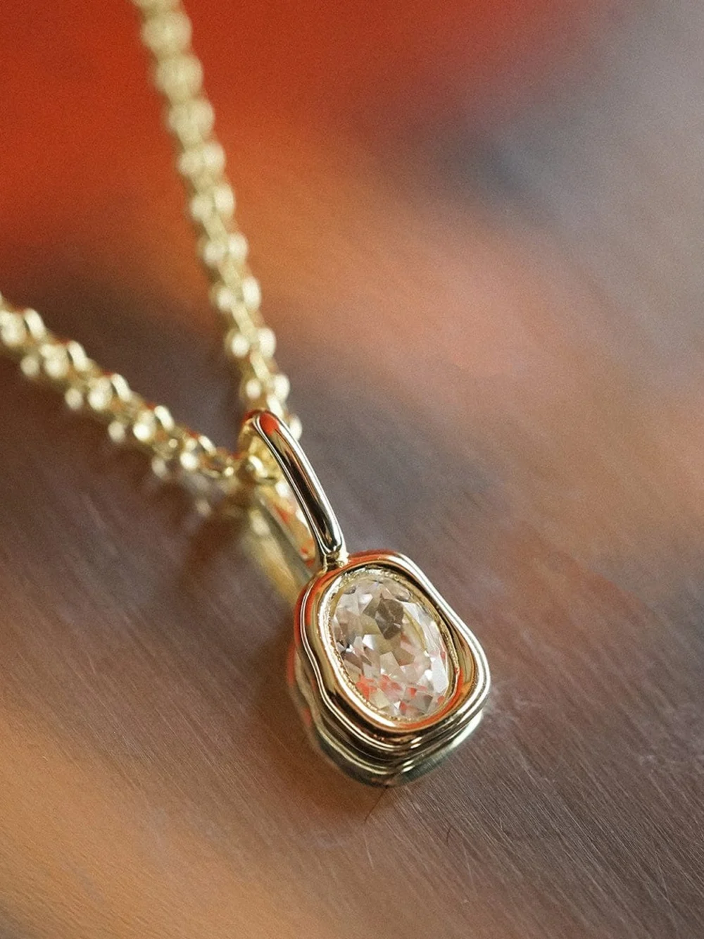 Daisy London Estée Lalonde Sapphire Charm Pendant 18ct Gold Plate, view 2