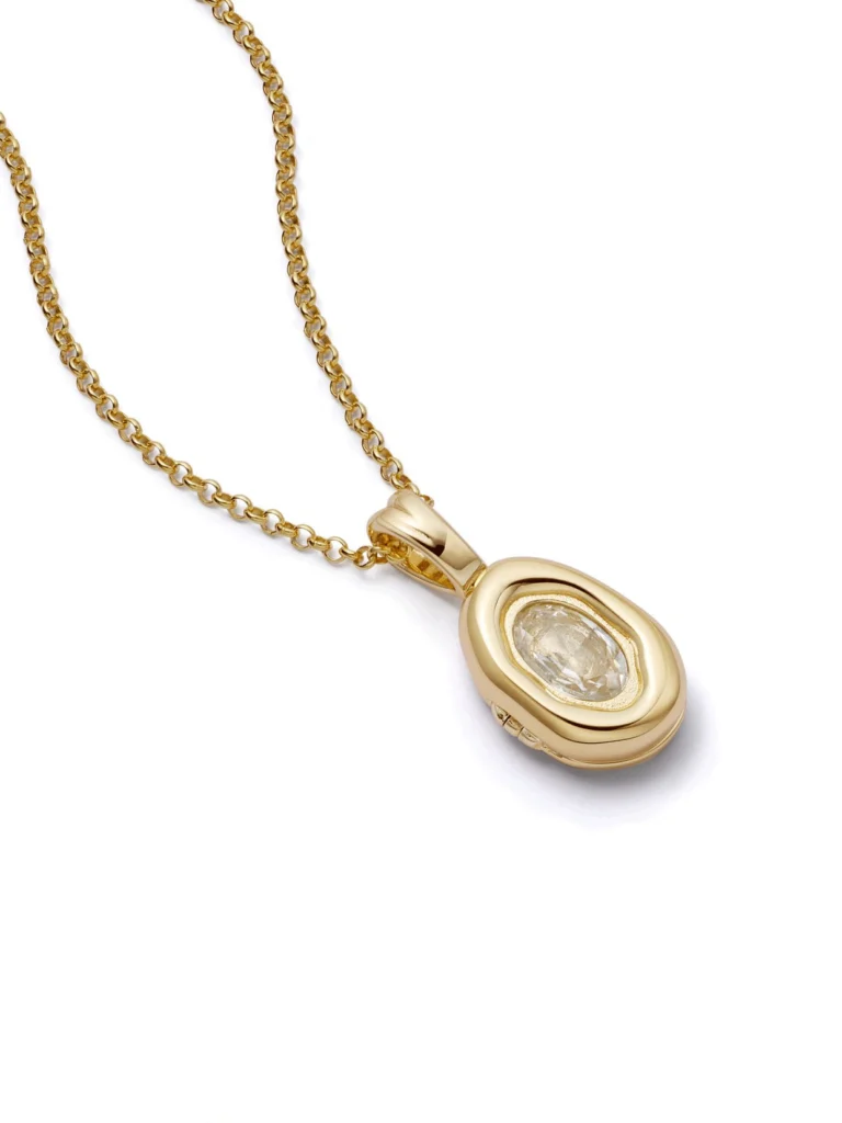 Daisy London Estée Lalonde Sapphire Locket Necklace 18ct Gold Plate