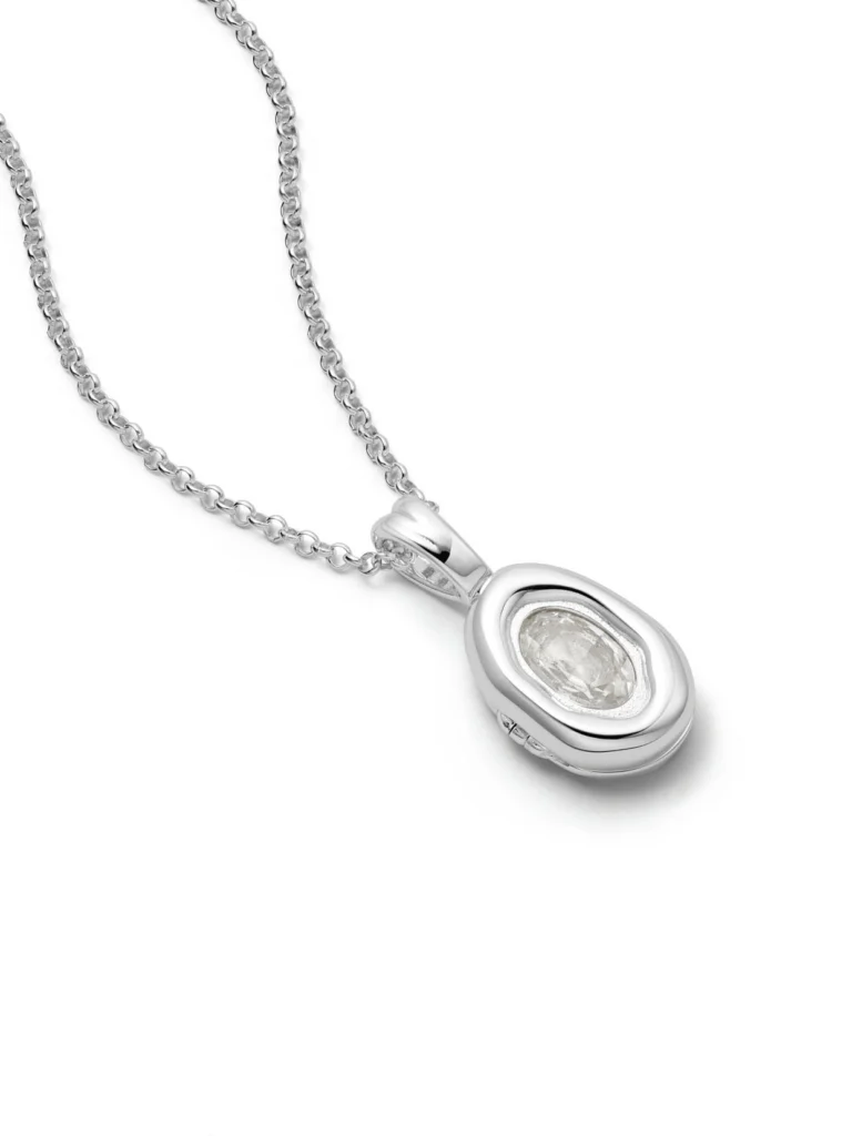 Daisy London Estée Lalonde Sapphire Locket Necklace Sterling Silver
