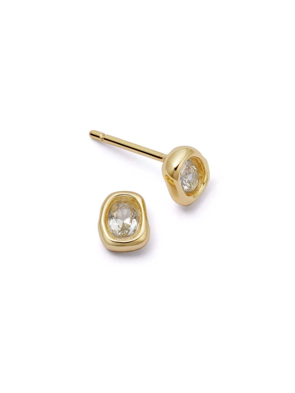 Daisy London Estée Lalonde Sapphire Organic Stud Earrings 18ct Gold Plate