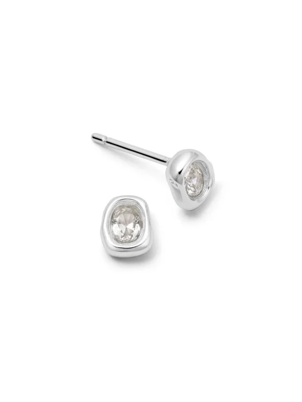 Daisy London Estée Lalonde Sapphire Organic Stud Earrings Sterling Silver