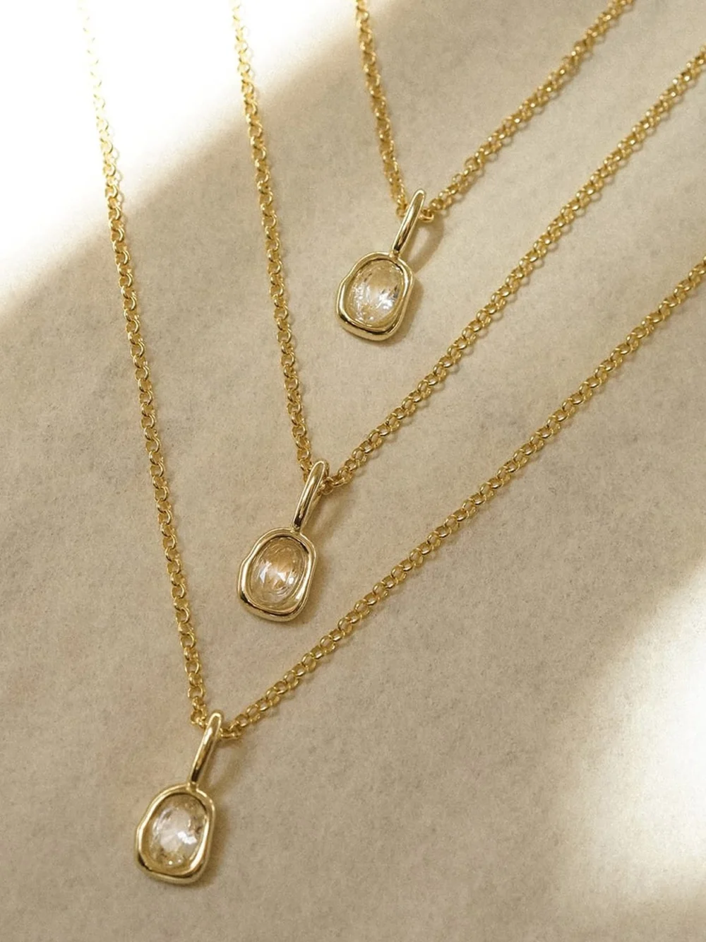 Daisy London Estée Lalonde Sapphire Pendant Necklace 18ct Gold Plate, view 2