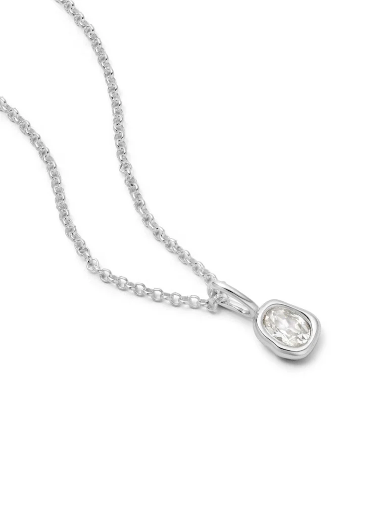 Daisy London Estée Lalonde Sapphire Pendant Necklace Sterling Silver
