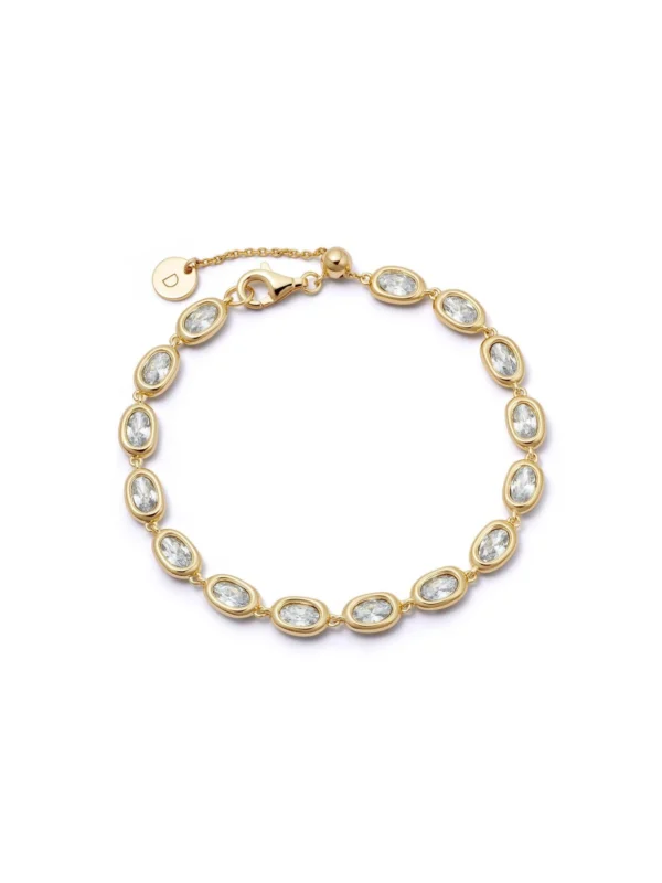 Daisy London Estée Lalonde Sapphire Tennis Bracelet 18ct Gold Plate
