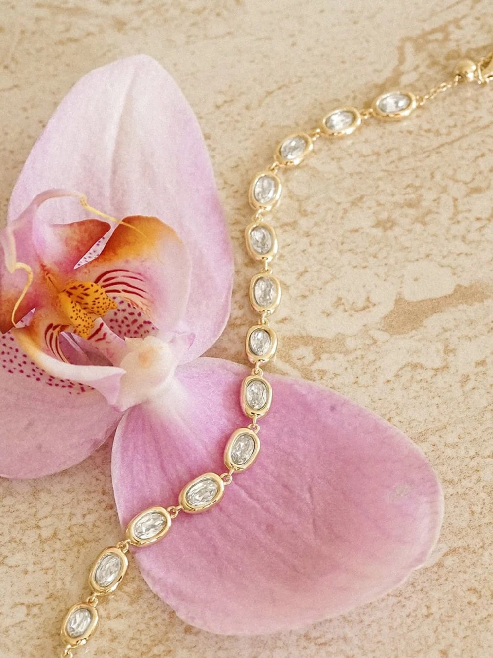 Daisy London Estée Lalonde Sapphire Tennis Bracelet 18ct Gold Plate, view 3
