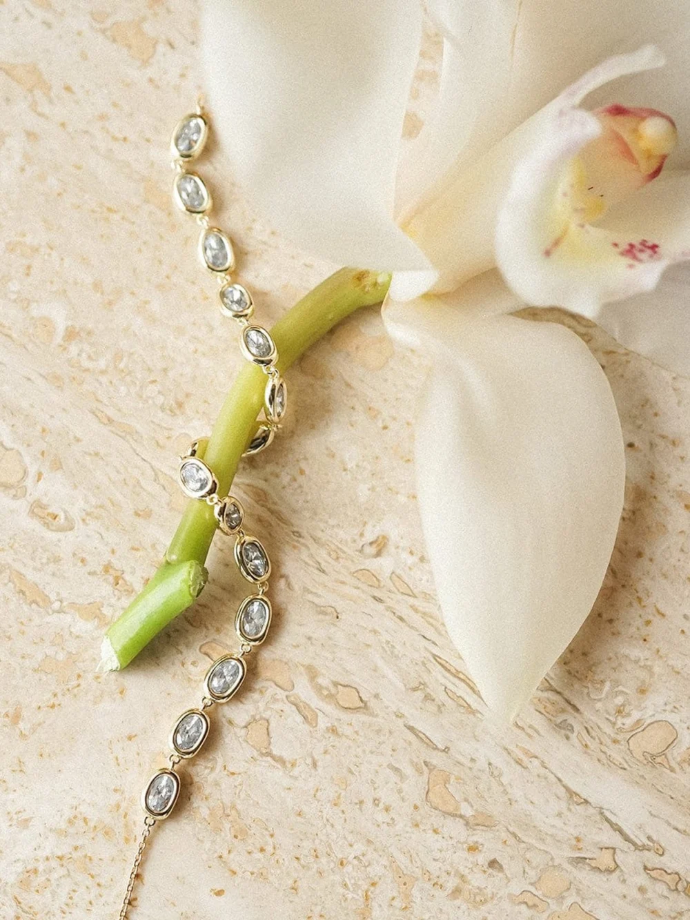 Daisy London Estée Lalonde Sapphire Tennis Bracelet 18ct Gold Plate, view 5