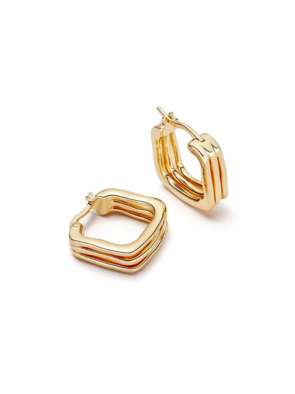 Daisy London Estée Lalonde Sisterhood Hoop Earrings 18ct Gold Plate