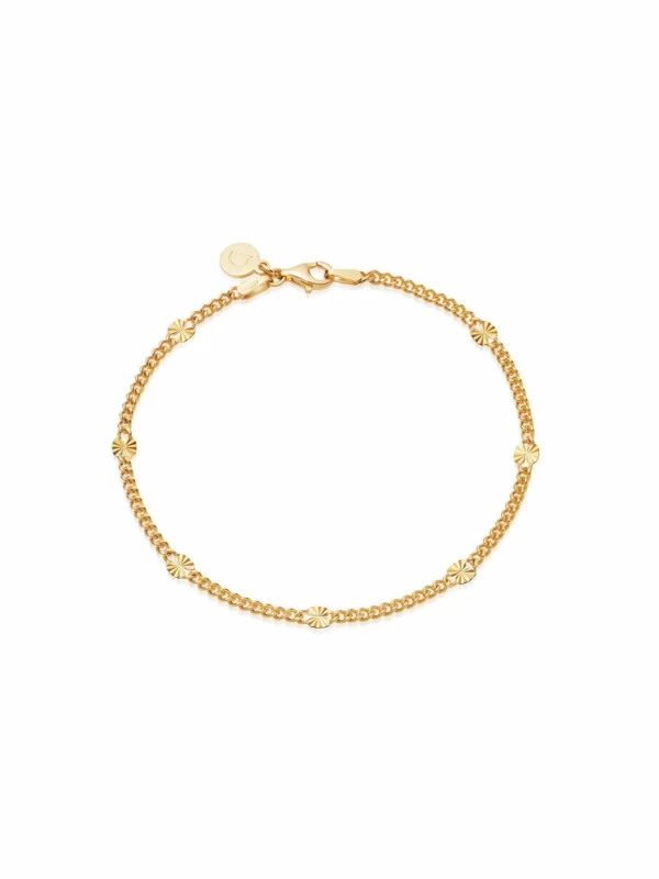 Daisy London Estée Lalonde Sunburst Chain Bracelet 18ct Gold Plate