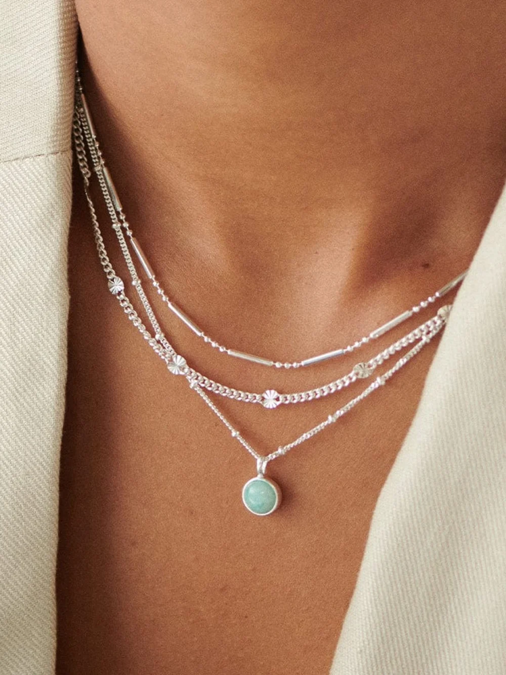 Daisy London Estée Lalonde Sunburst Chain Necklace Sterling Silver, view 2
