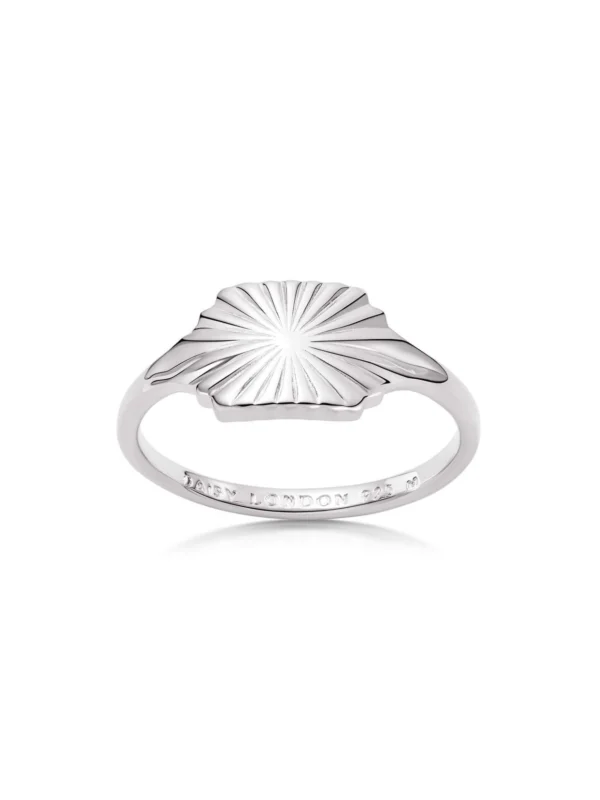Daisy London Estée Lalonde Sunburst Shield Ring Sterling Silver