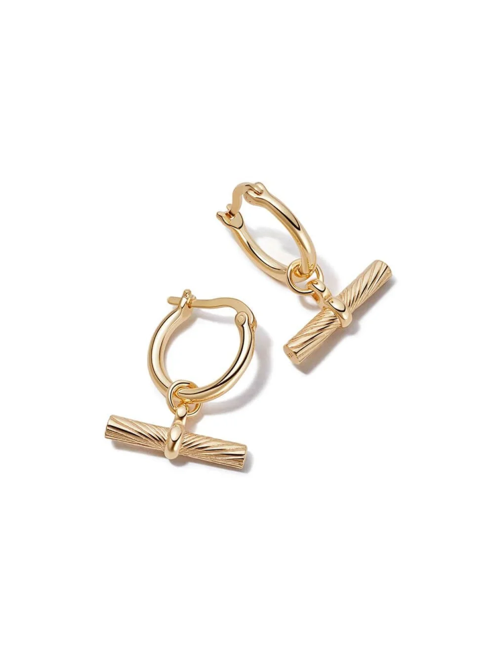 Daisy London Estée Lalonde T Bar Charm Earrings 18ct Gold Plate