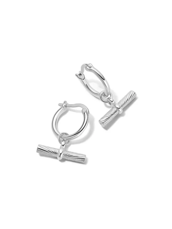Daisy London Estée Lalonde T Bar Charm Earrings Sterling Silver
