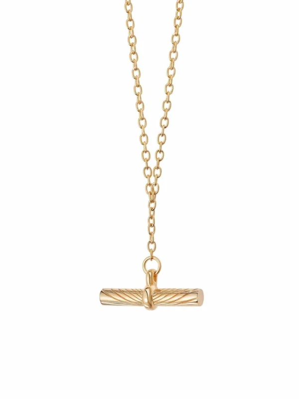 Daisy London Estée Lalonde T Bar Necklace 18ct Gold Plate