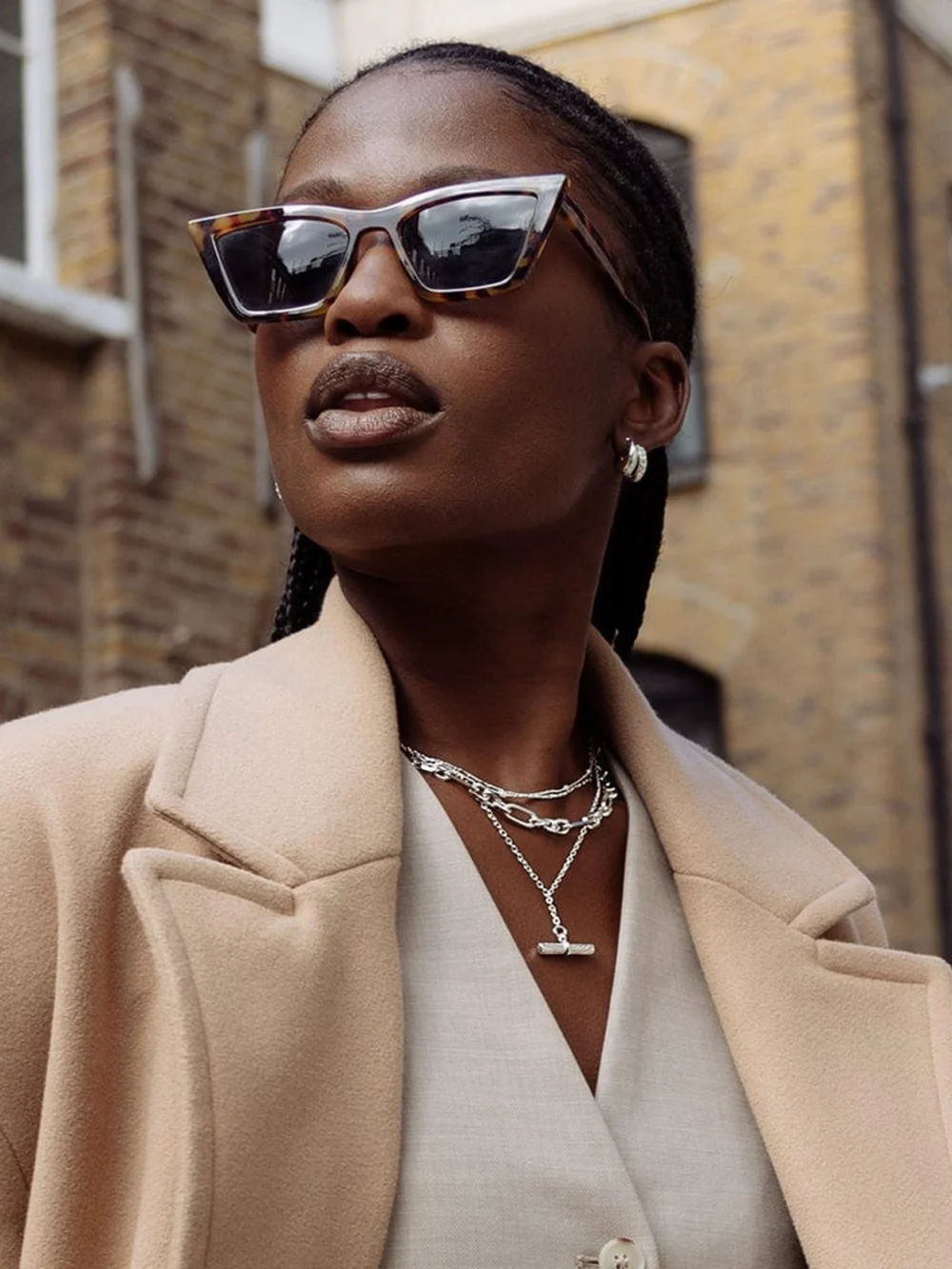 Daisy London Estée Lalonde T Bar Necklace Sterling Silver, view 4
