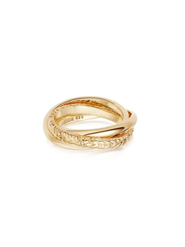 Daisy London Estée Lalonde Trinity Ring 18ct Gold Plate