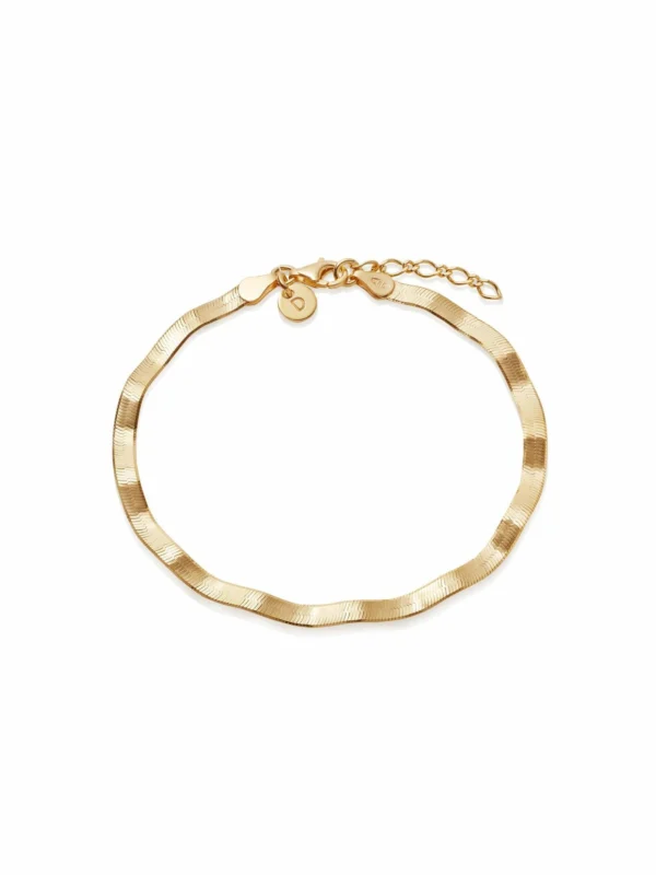 Daisy London Estée Lalonde Wavy Snake Bracelet 18ct Gold Plate